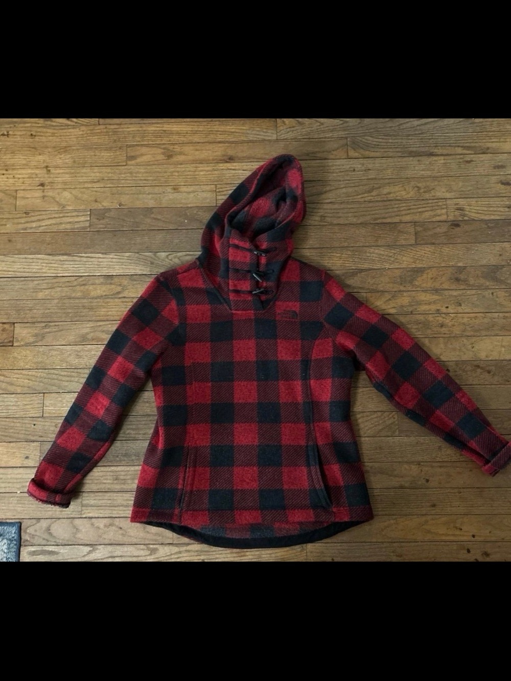 Plaid Hooded The North Face Jacket - Red & Black